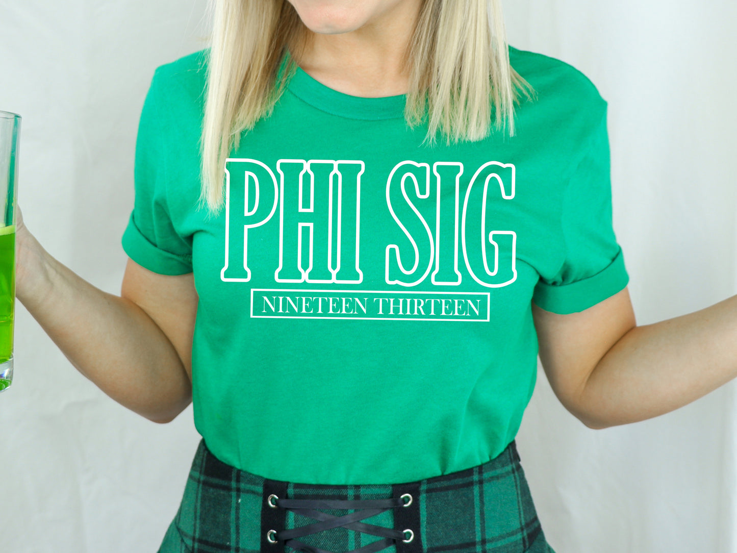 Phi Sigma Sigma Stencil Stacked Sorority T-shirt _ 2153g