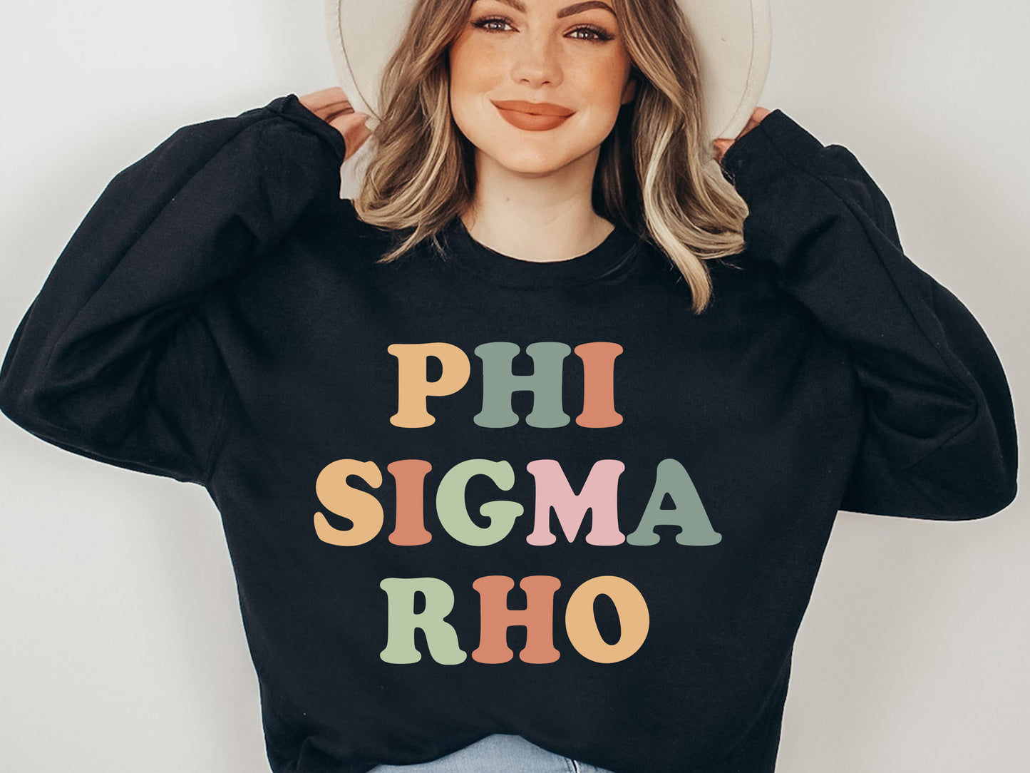 Phi Sigma Rho Bright and Colorful Sorority Sweatshirt _ 3477g