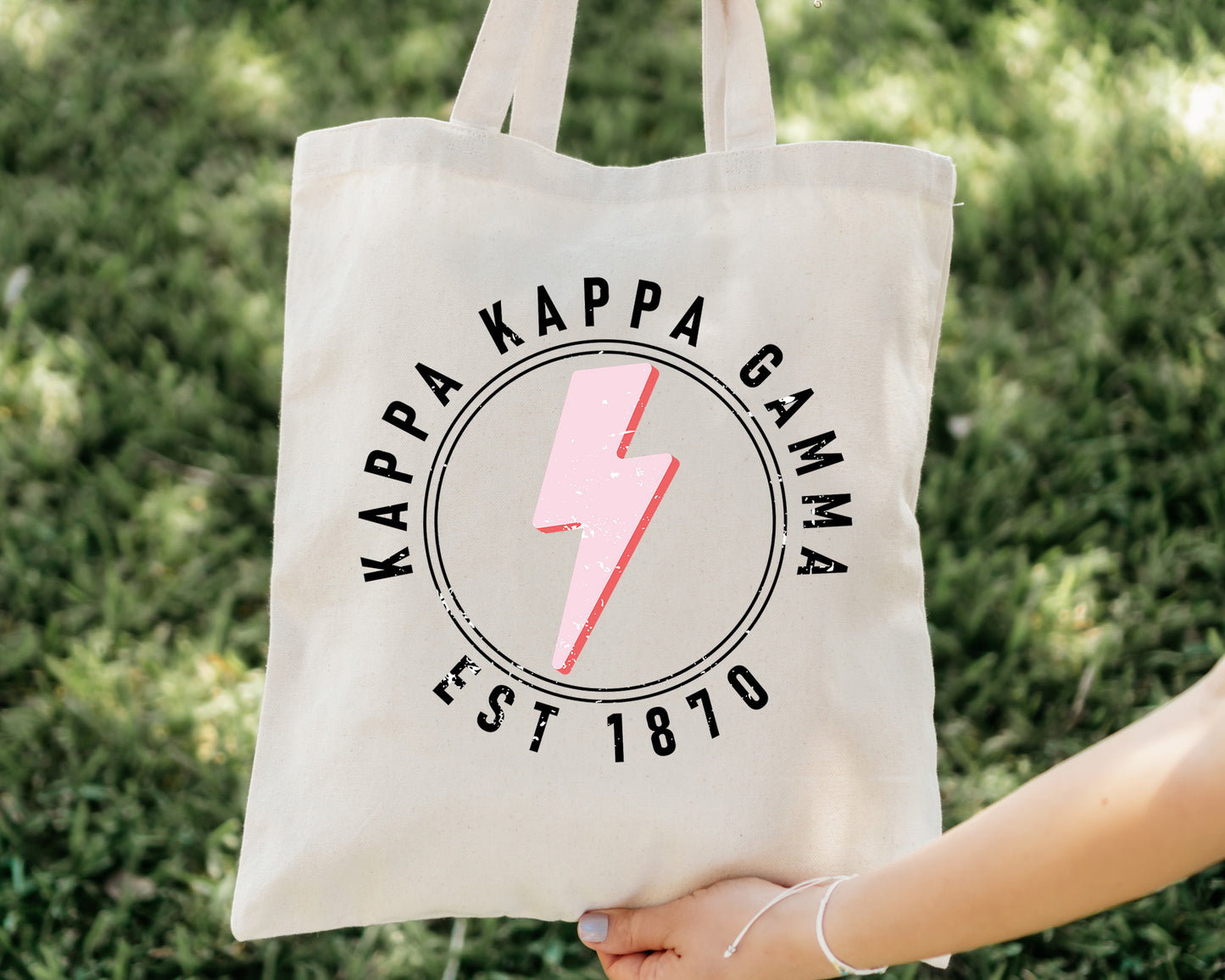 Kappa Kappa Gamma Pinkish Strike Sorority Tote Bag _ 34377g
