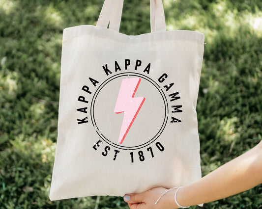 Kappa Kappa Gamma Pinkish Strike Sorority Tote Bag _ 34377g
