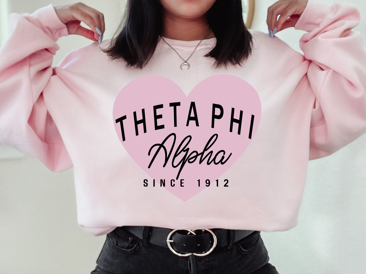 Theta Phi Alpha Pretty in Pink Sorority Sweatshirt _ 464g