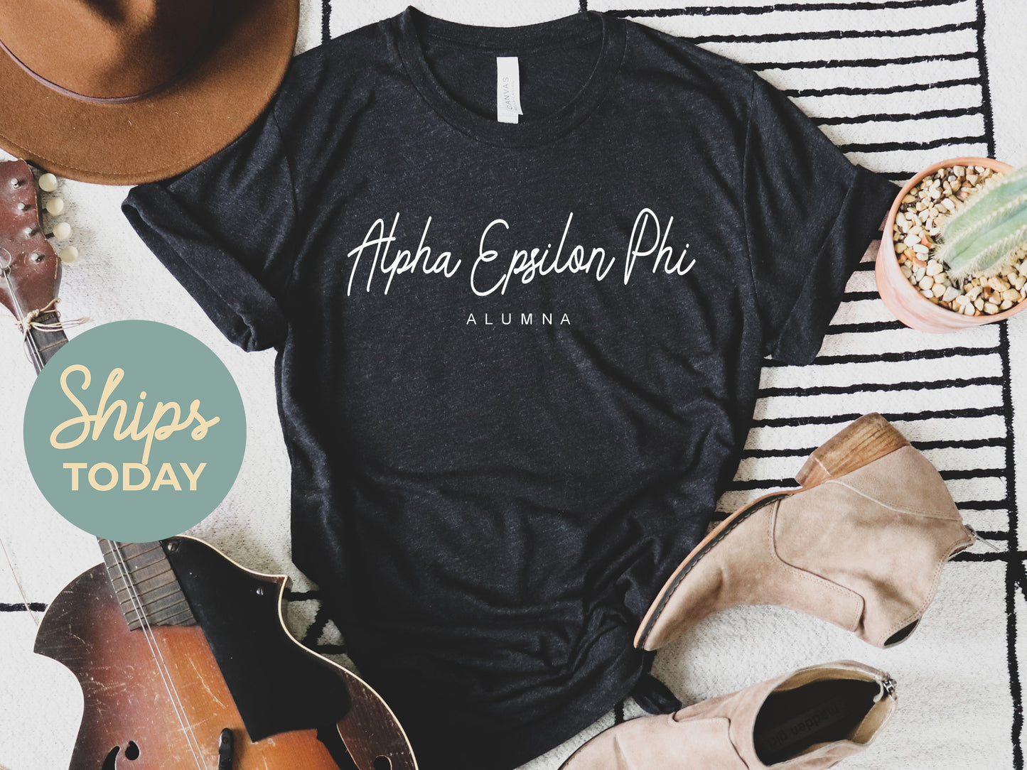 Alpha Epsilon Phi Flashy Alumna Sorority T-shirt _ 2527g