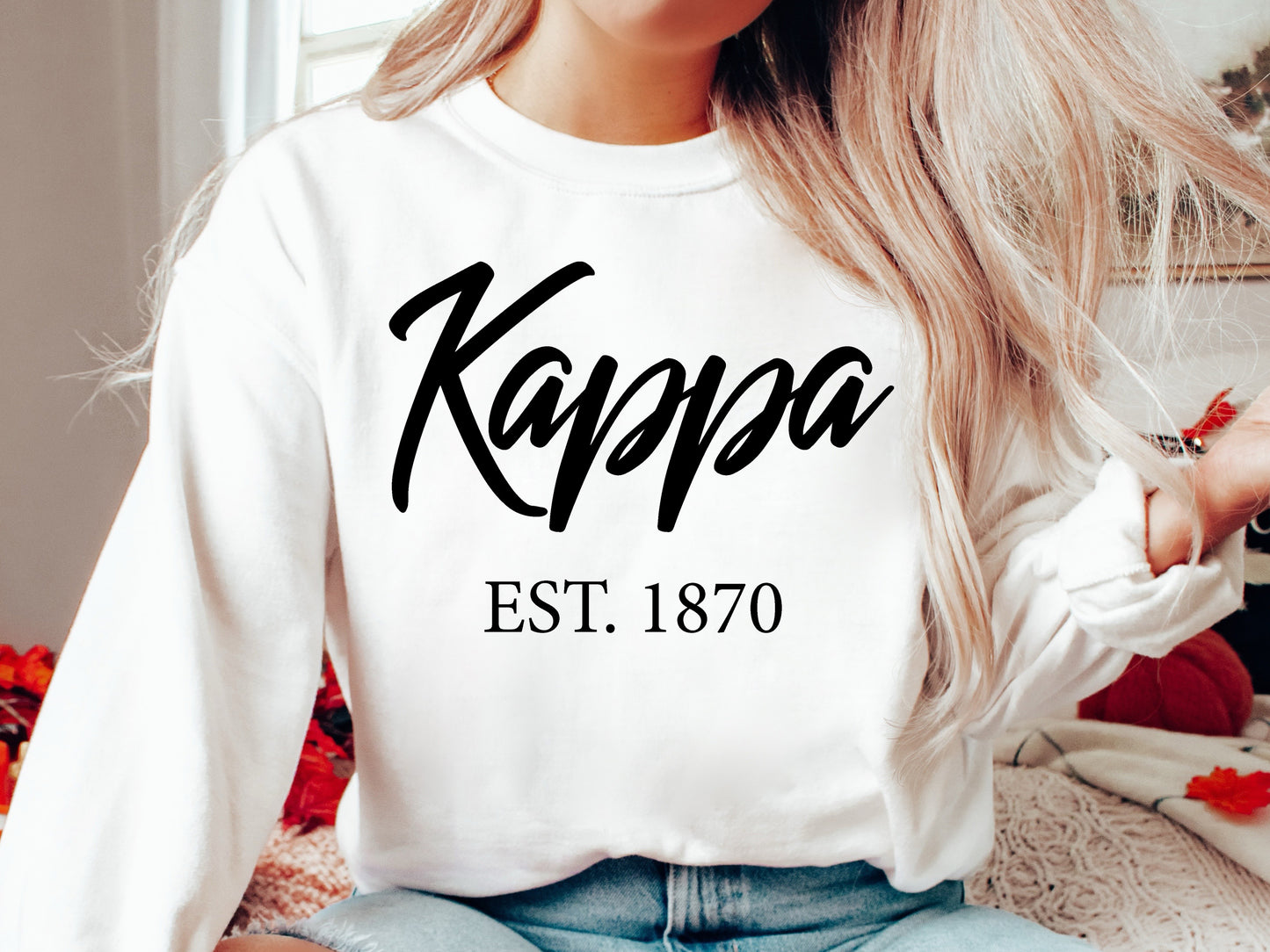 Kappa Kappa Gamma Black Flowy Sorority Sweatshirt _ 94g
