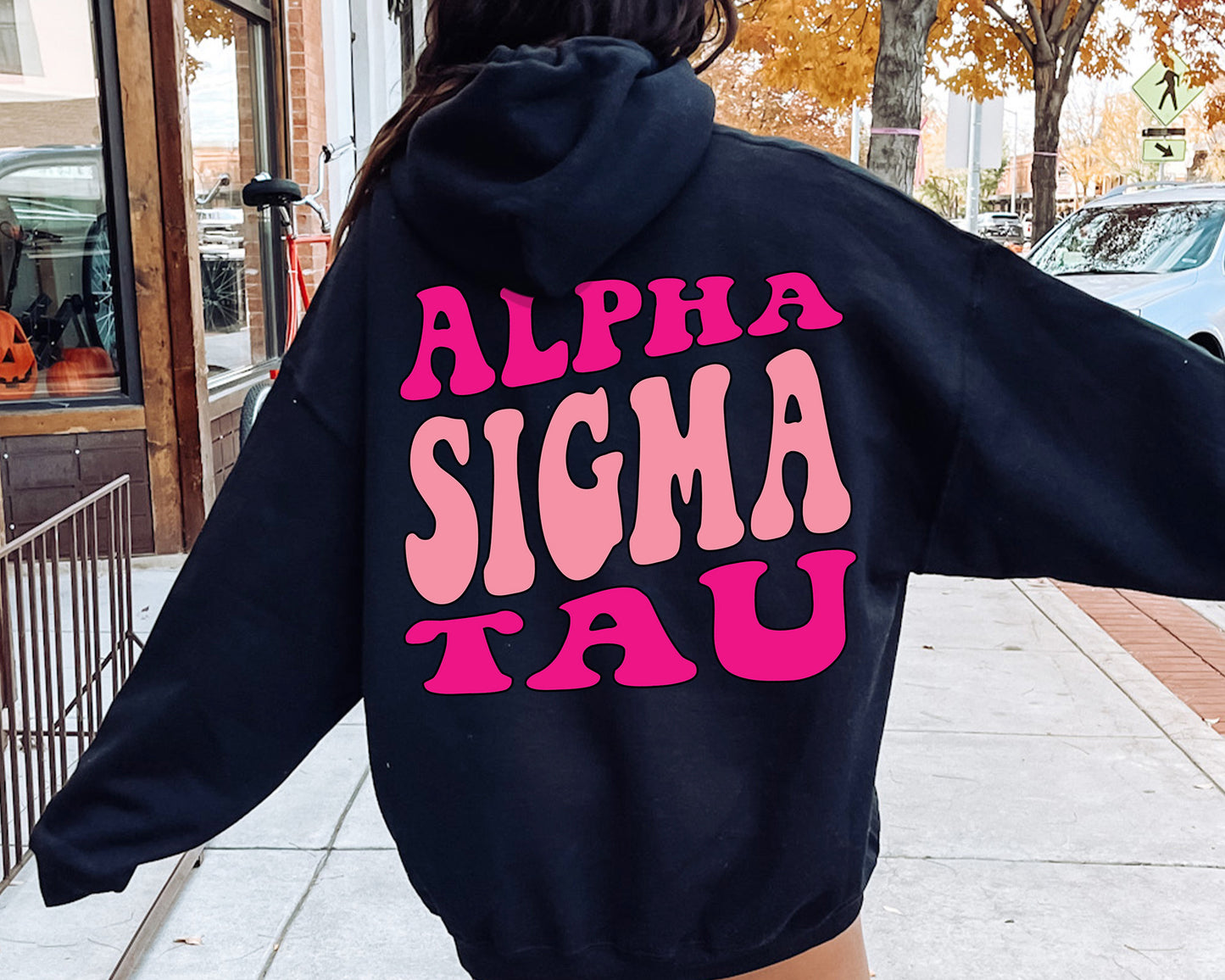 Alpha Sigma Tau Shades of Pink Sorority Hoodie _ 32979g