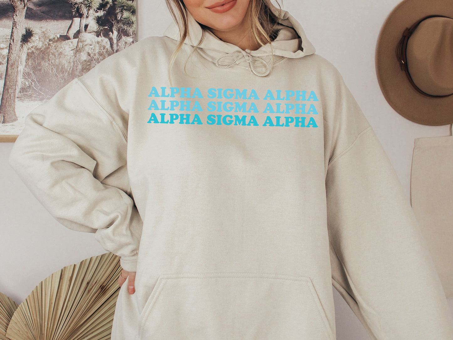 Alpha Sigma Alpha Touch of Blue Sorority Hoodie _ 2583g