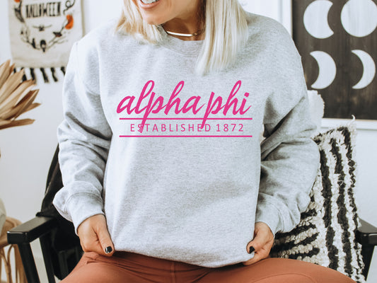 Alpha Phi All Pink Sorority Sweatshirt _ 757g