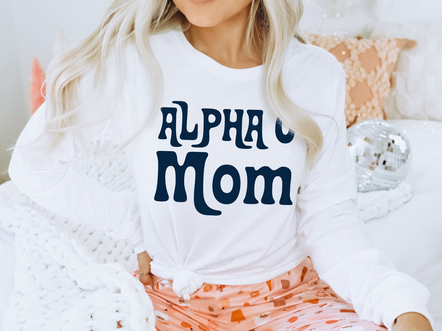 Alpha Omicron Pi Got it from my Mom Sorority Long Sleeve T-shirt _ 3075g