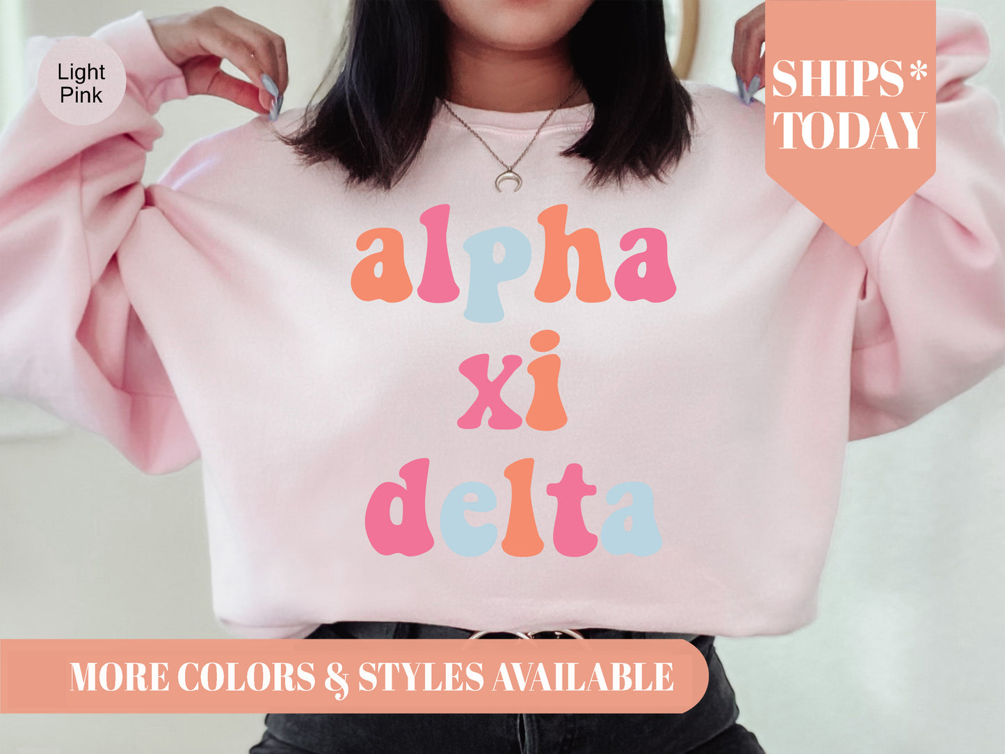 Alpha Xi Delta Vividly Vibrant Sorority Sweatshirt _ 3157g