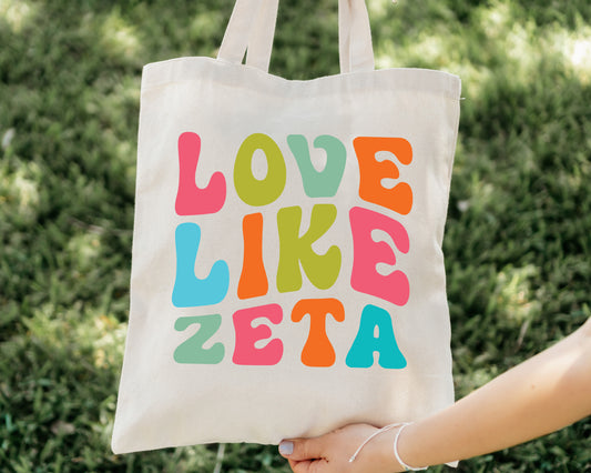 Zeta Tau Alpha Love Like Sorority Tote Bag _ 34359g