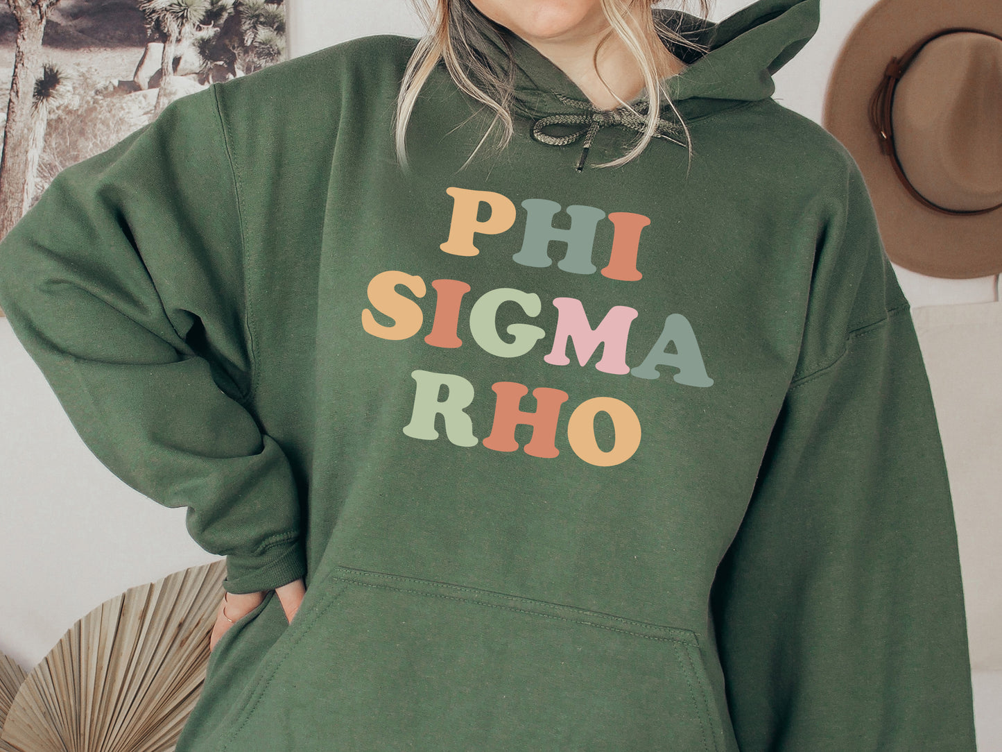 Phi Sigma Rho Bright and Colorful Sorority Hoodie _ 3477g
