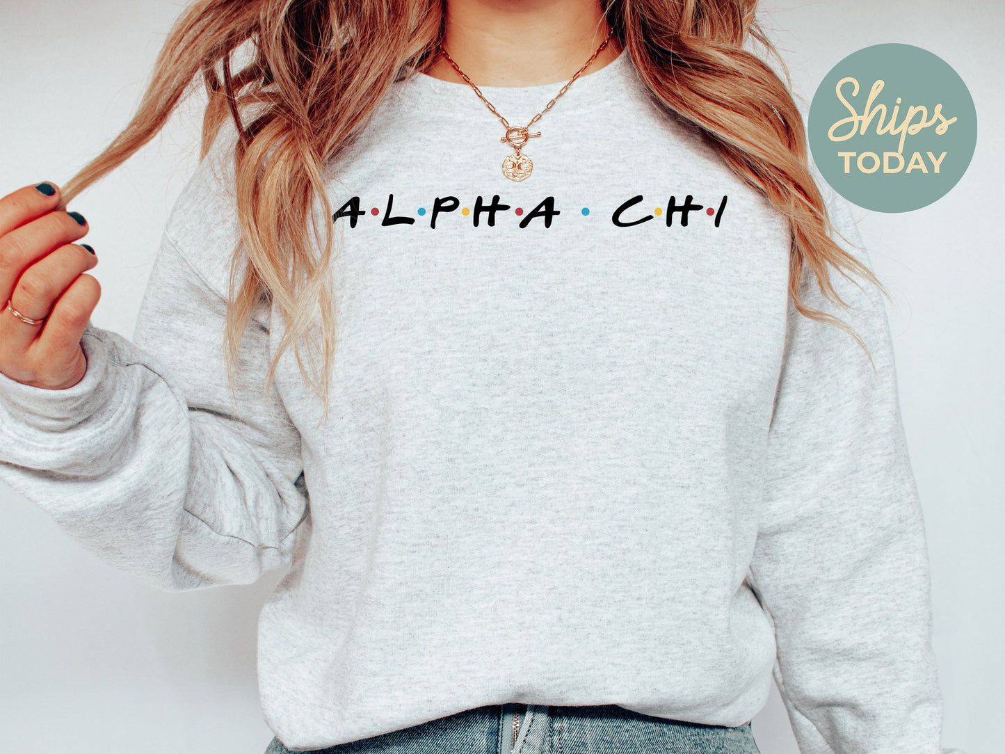 Alpha Chi Omega Friends Frenzy Sorority Sweatshirt _ 30646g