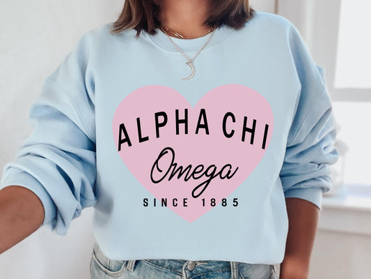 Alpha Chi Omega Pretty in Pink Sorority Sweatshirt _ 440g