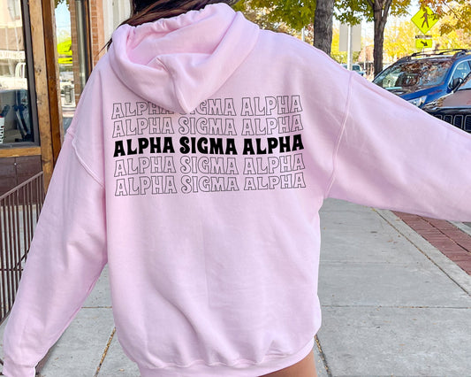 Alpha Sigma Alpha Wavy Letters Sorority Hoodie _ 33404g