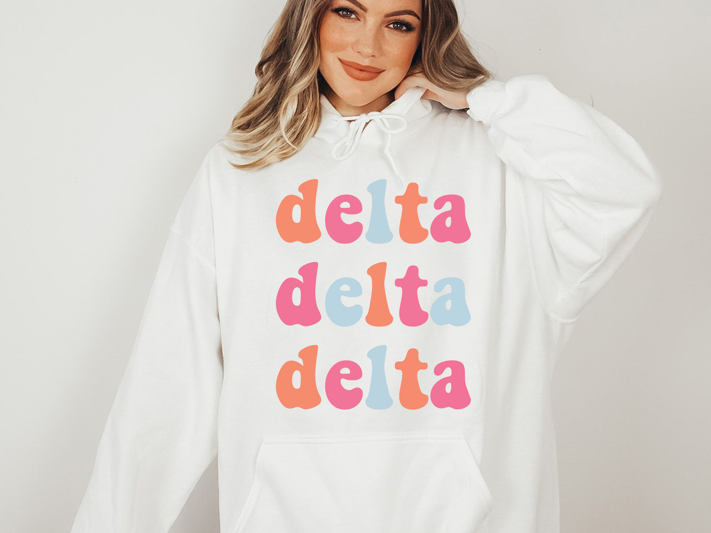 Delta Delta Delta Vividly Vibrant Sorority Hoodie _ 3159g