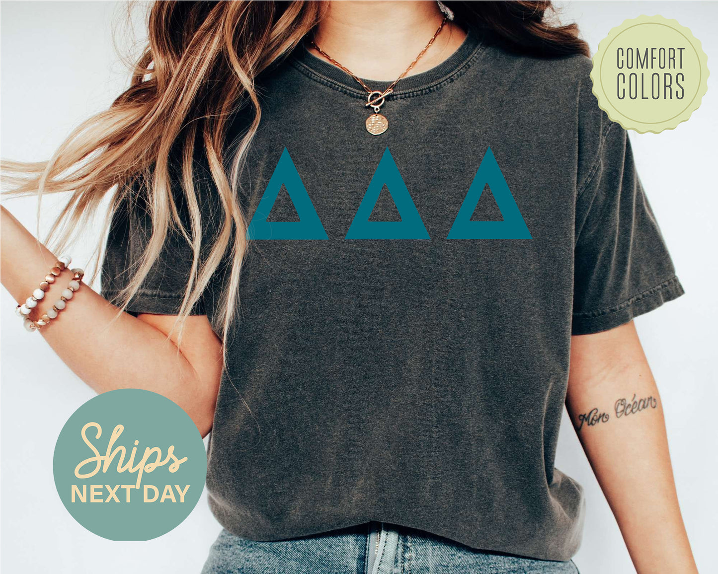 Delta Delta Delta Back to the Basics Comfort Colors Sorority T-shirt _ 632g