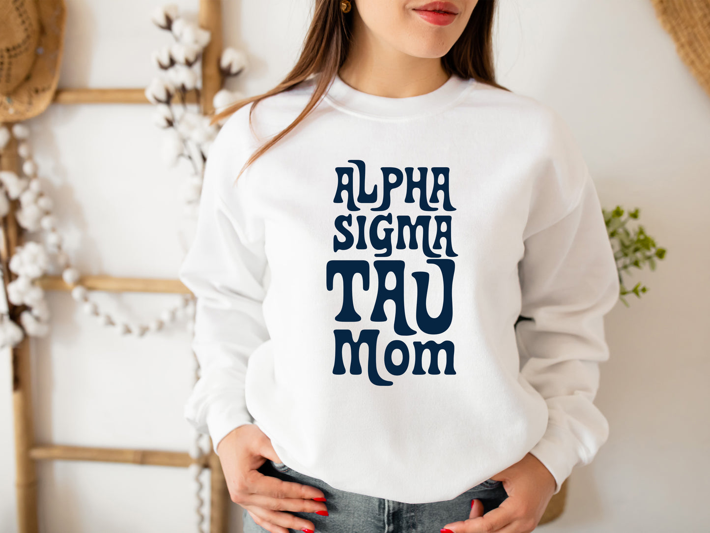 Alpha Sigma Tau Got it from my Mom Sorority Sweatshirt _ 3078g