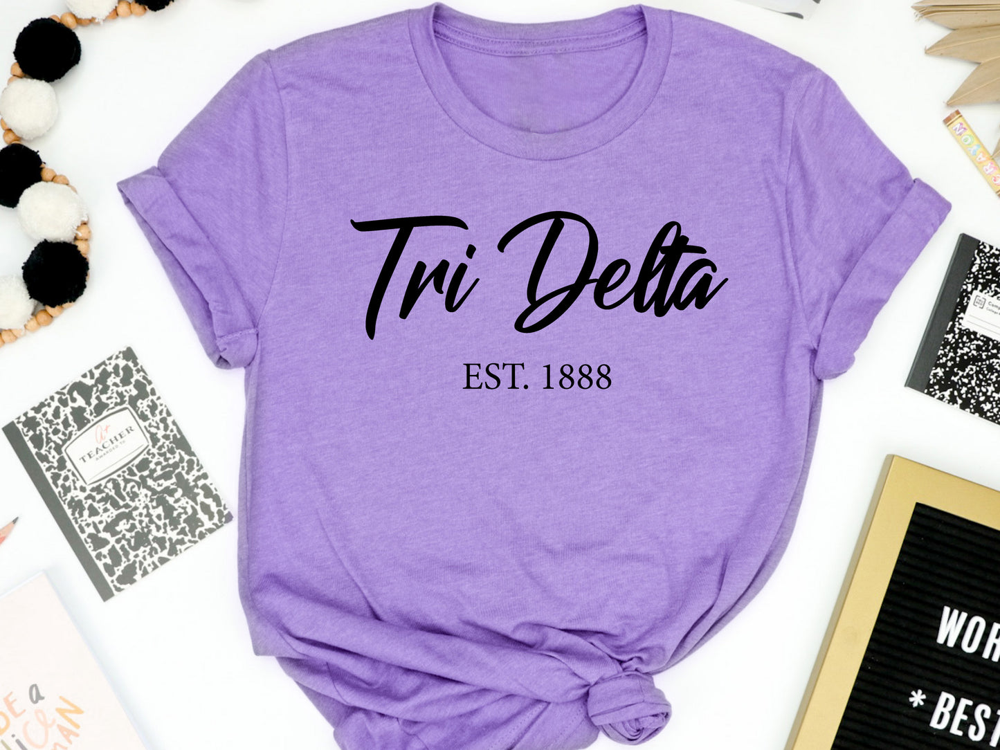Delta Delta Delta Black Flowy Sorority T-shirt _ 87g