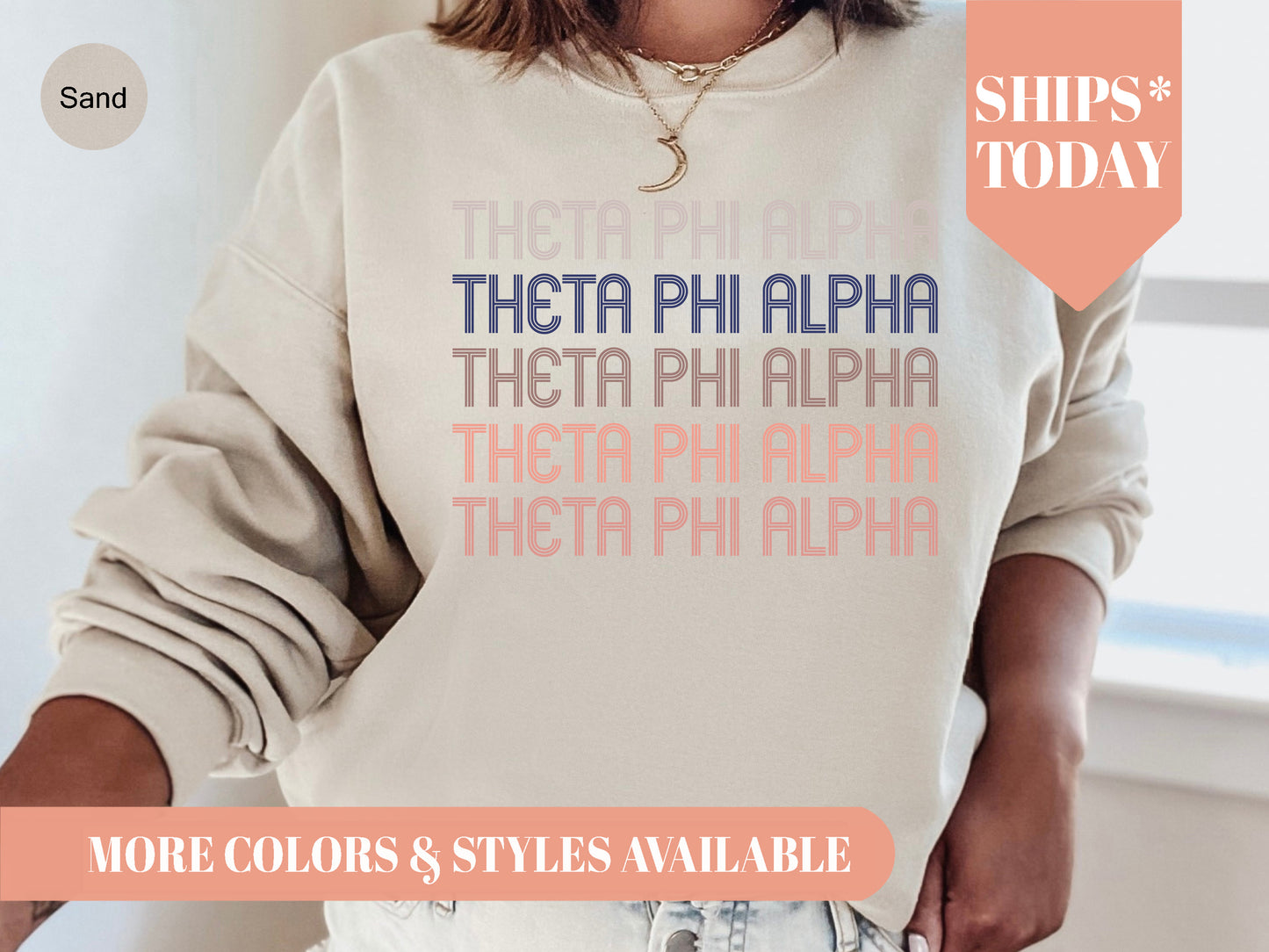 Theta Phi Alpha Greek Glamour Sorority Sweatshirt _ 31116g