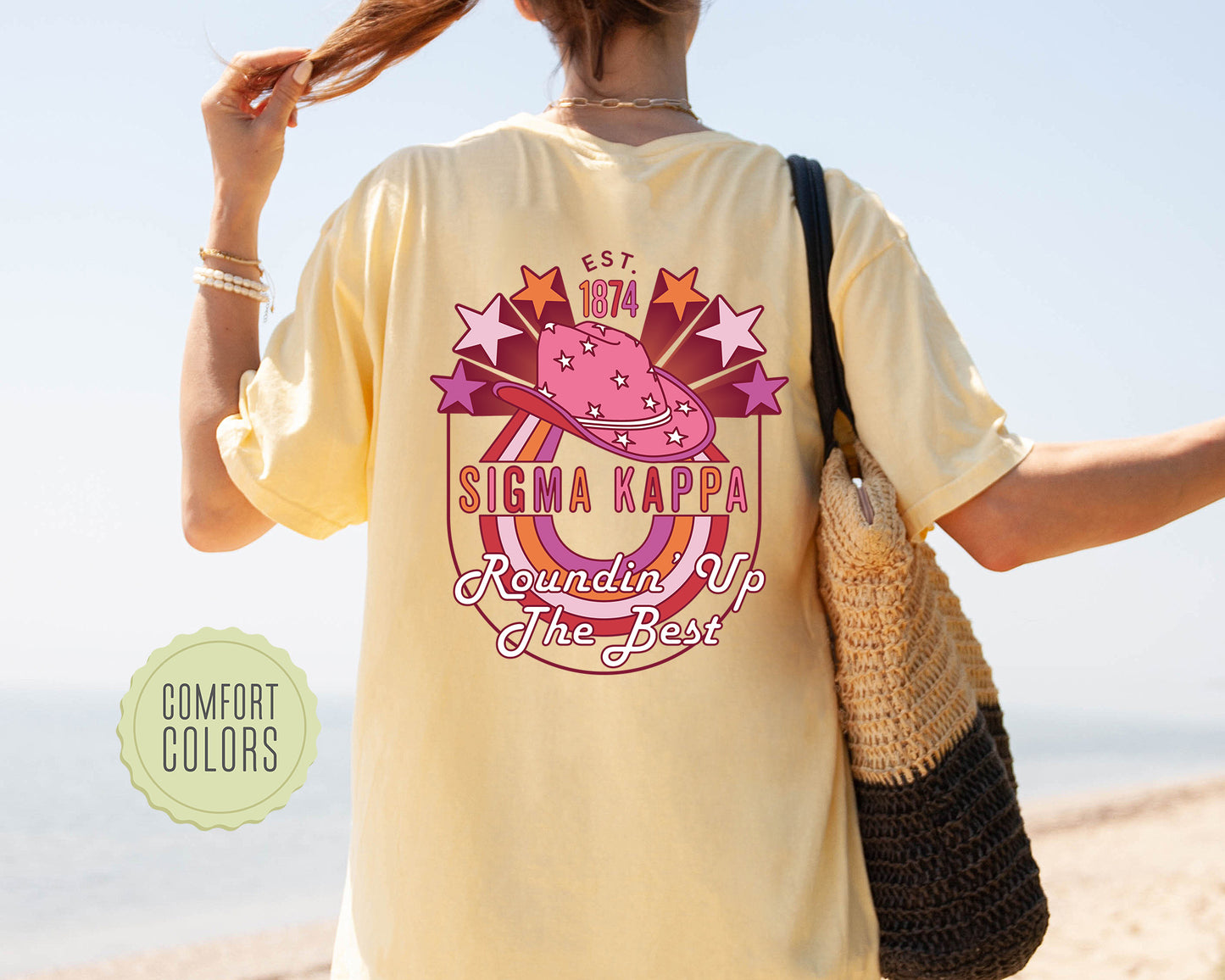 Sigma Kappa Roundin' Up the Best Comfort Colors Sorority T-shirt _ 32916g
