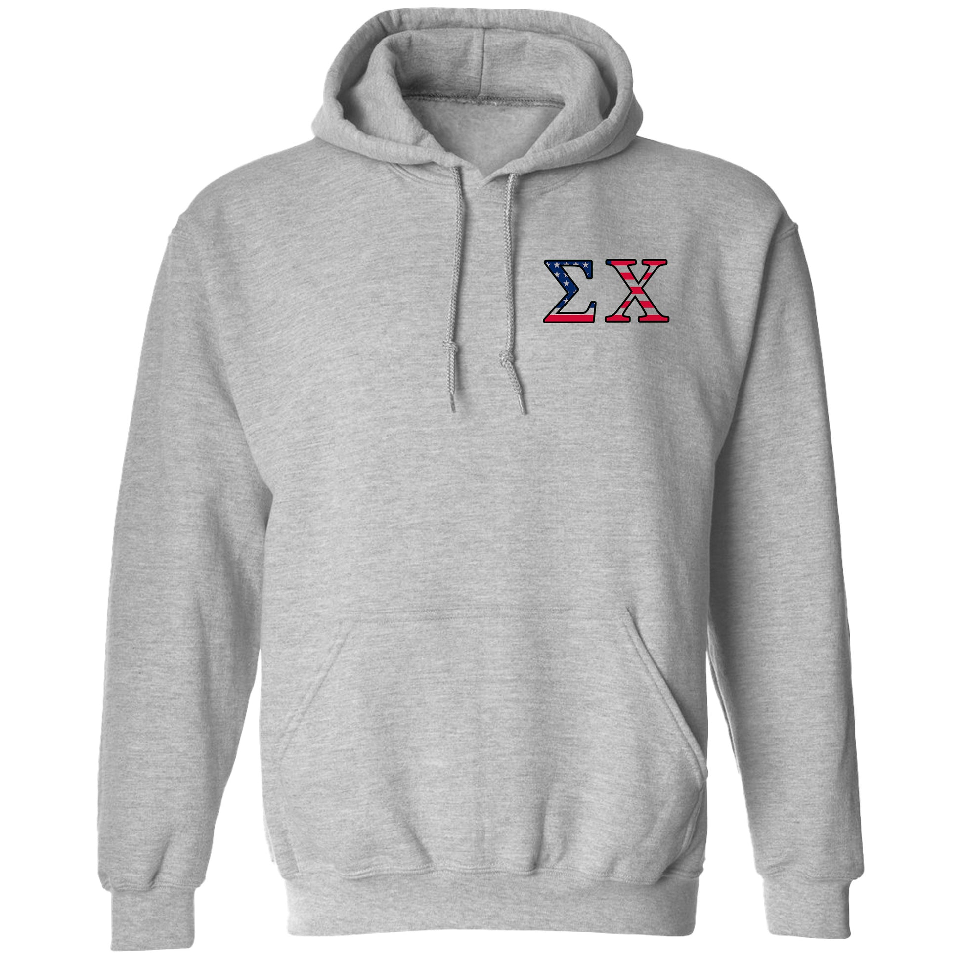 a grey hoodie with the letter x on it