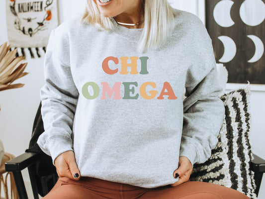 Chi Omega Bright and Proud Sorority Sweatshirt _ 423g