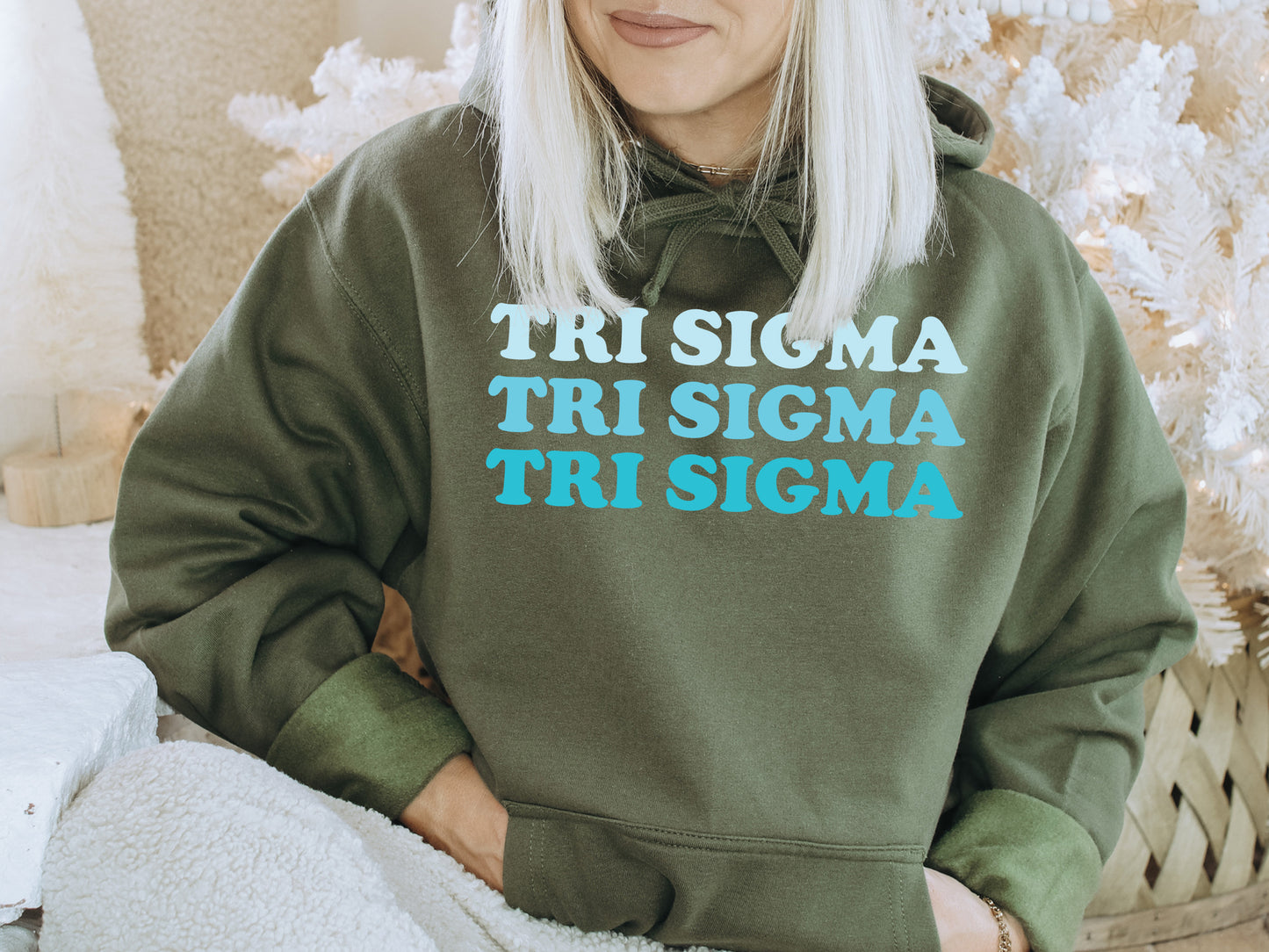 Sigma Sigma Sigma Touch of Blue Sorority Hoodie _ 2600g
