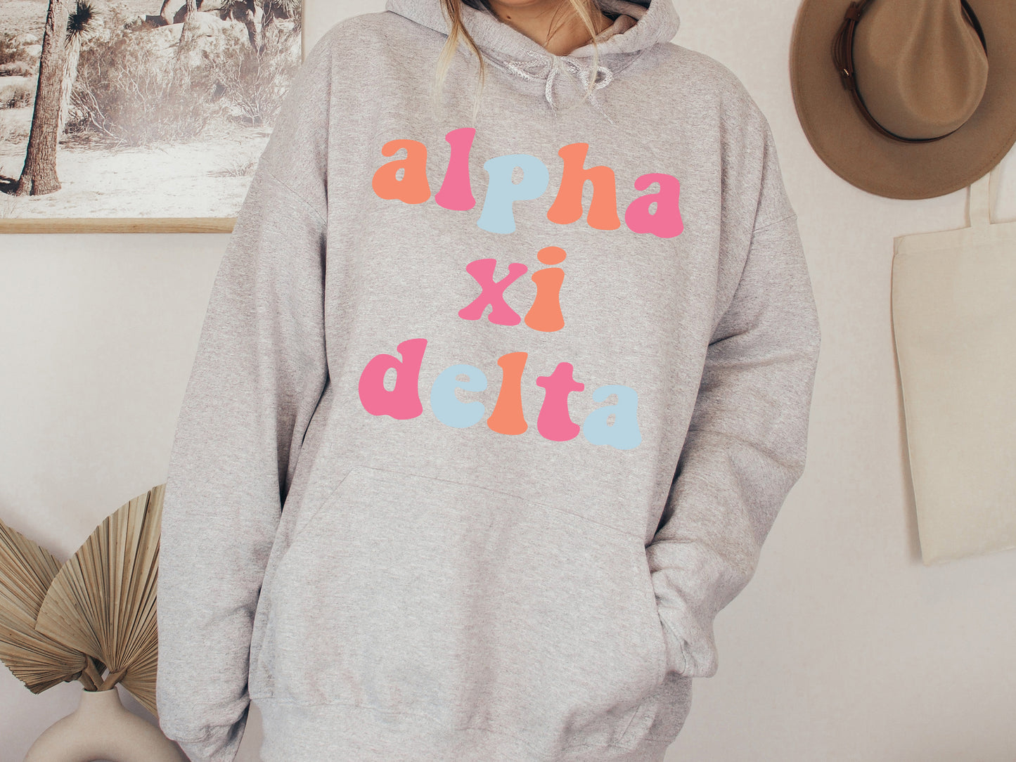 Alpha Xi Delta Vividly Vibrant Sorority Hoodie _ 3157g