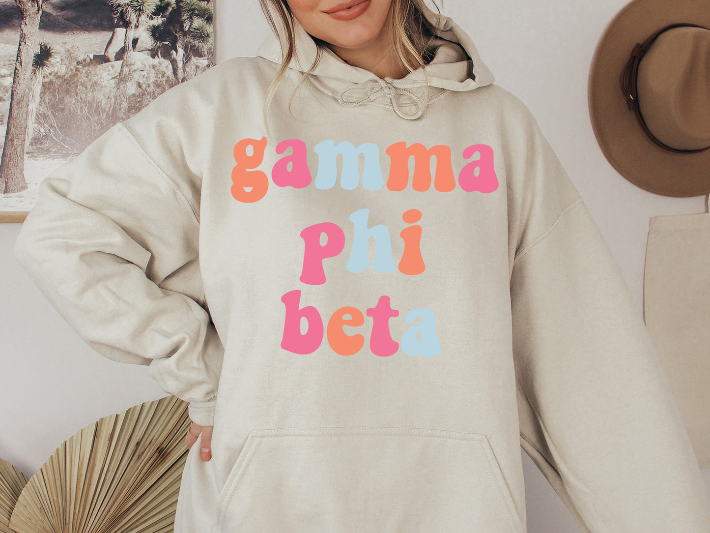 Gamma Phi Beta Vividly Vibrant Sorority Hoodie _ 3163g
