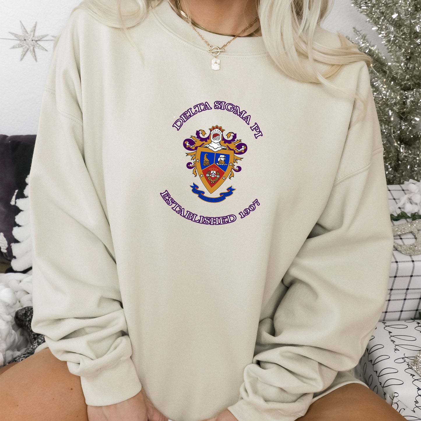 Delta Sigma Pi Iconic Insignia COED Sweatshirt _ 35668g