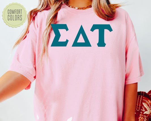 Sigma Delta Tau Back to the Basics Comfort Colors Sorority T-shirt _ 643g