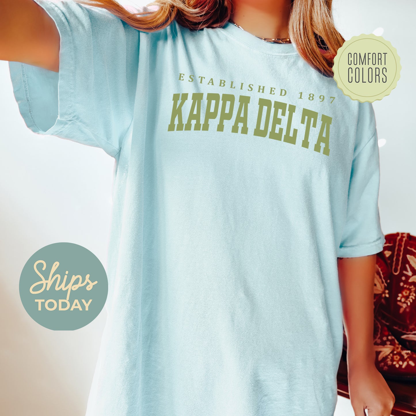 Kappa Delta Bold Letters Comfort Colors Sorority T-shirt _ 35136g