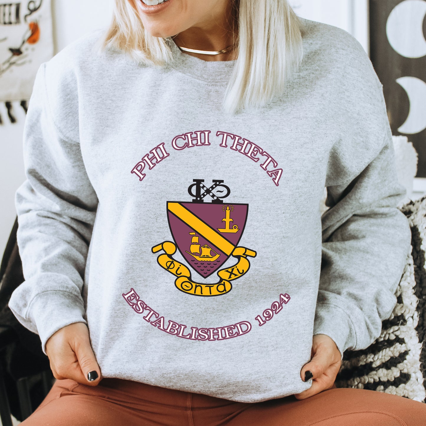 Phi Chi Theta Iconic Insignia COED Sweatshirt _ 35673g