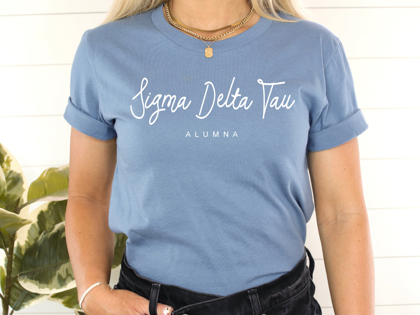 Sigma Delta Tau Flashy Alumna Sorority T-shirt _ 2546g
