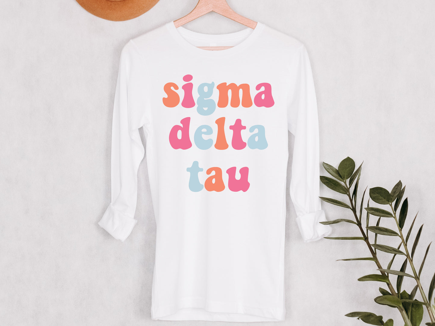 Sigma Delta Tau Vividly Vibrant Sorority Long Sleeve T-shirt _ 3170g