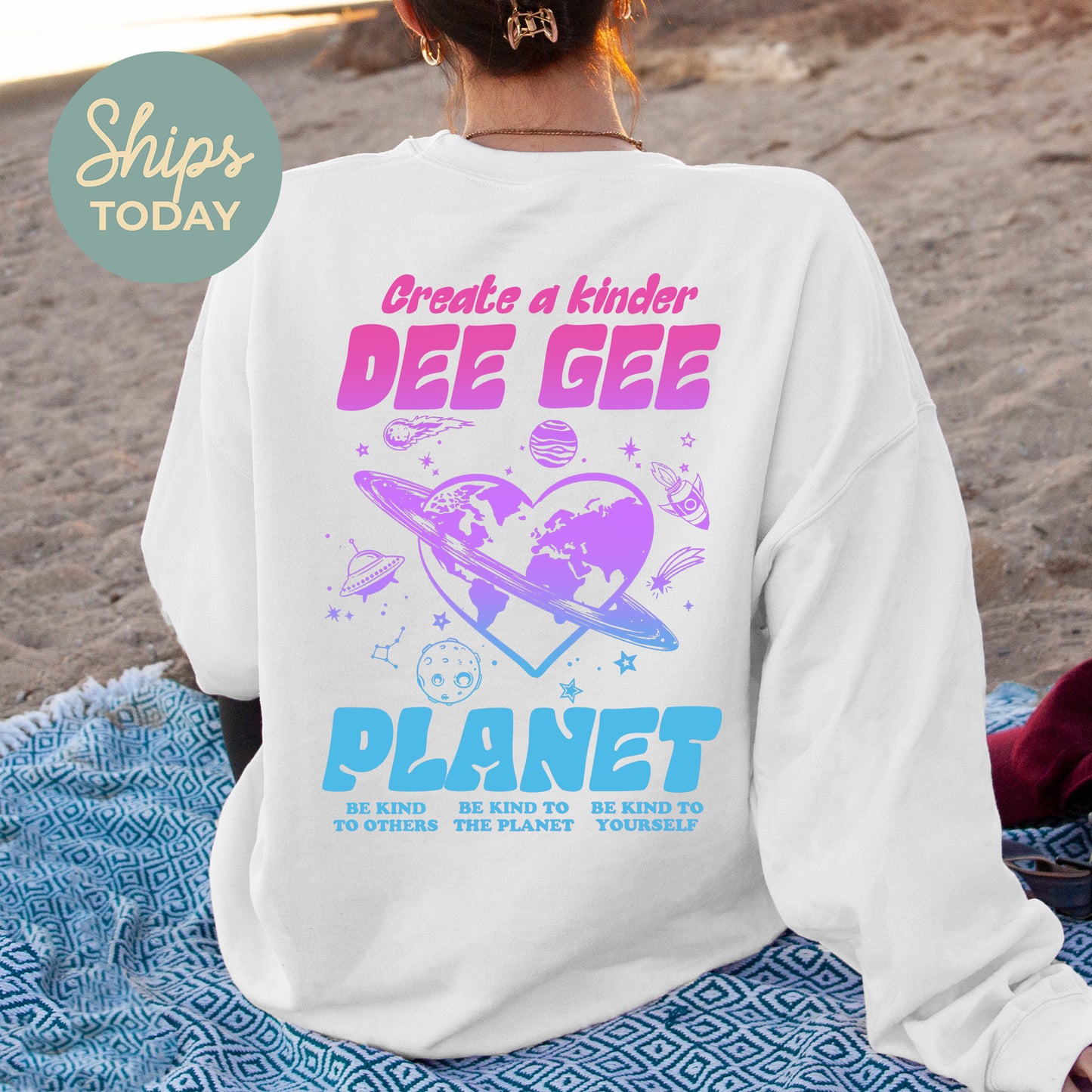 Delta Gamma Ombre Worlds Sorority Sweatshirt _ 35552g