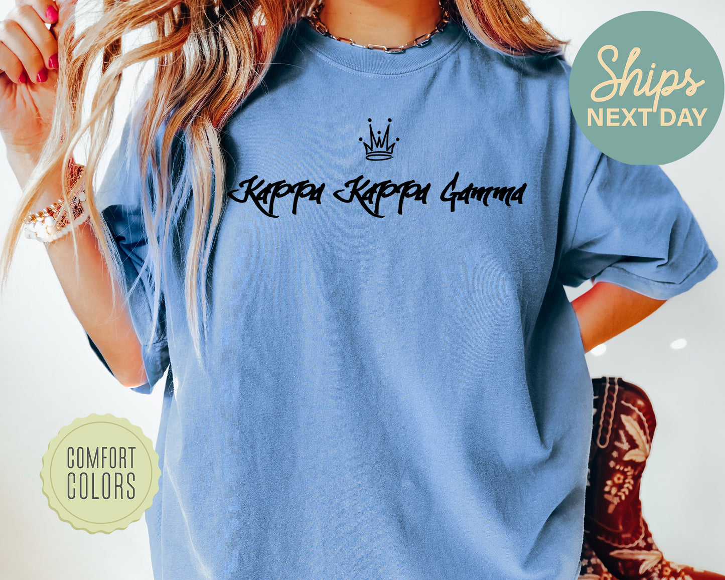 Kappa Kappa Gamma Queen Comfort Colors Sorority T-shirt _ 2464g