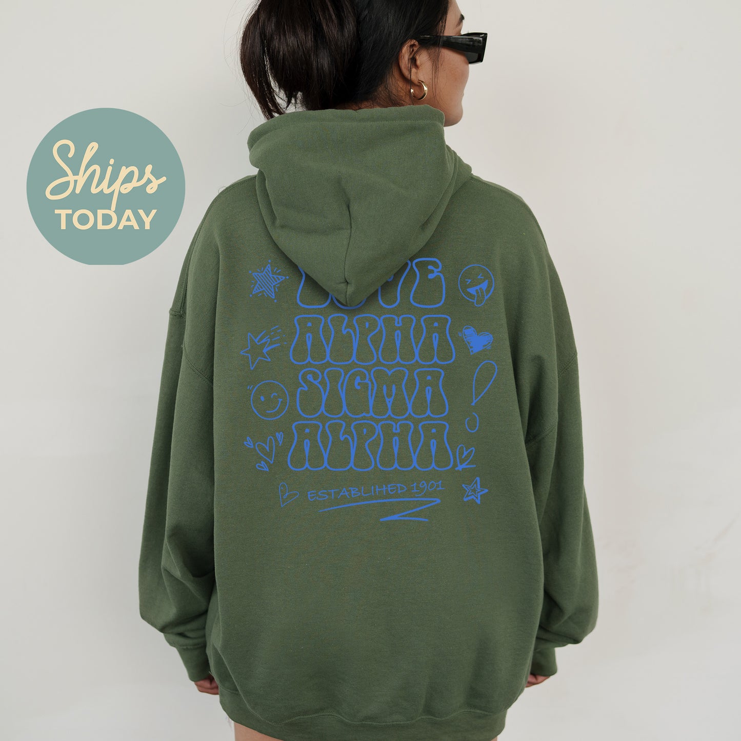 Alpha Sigma Alpha Scribble Sorority Hoodie _ 35495g