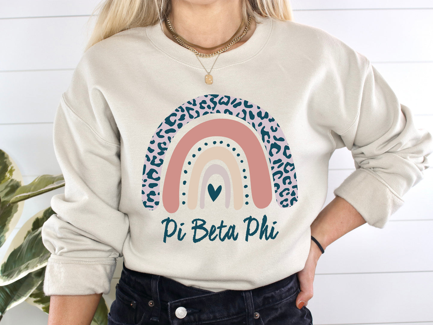 Pi Beta Phi Greek Rainbow Sorority Sweatshirt _ 2753g