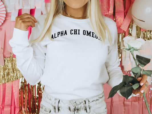 Alpha Chi Omega Just Bold Sorority Long Sleeve T-shirt _ 2369g