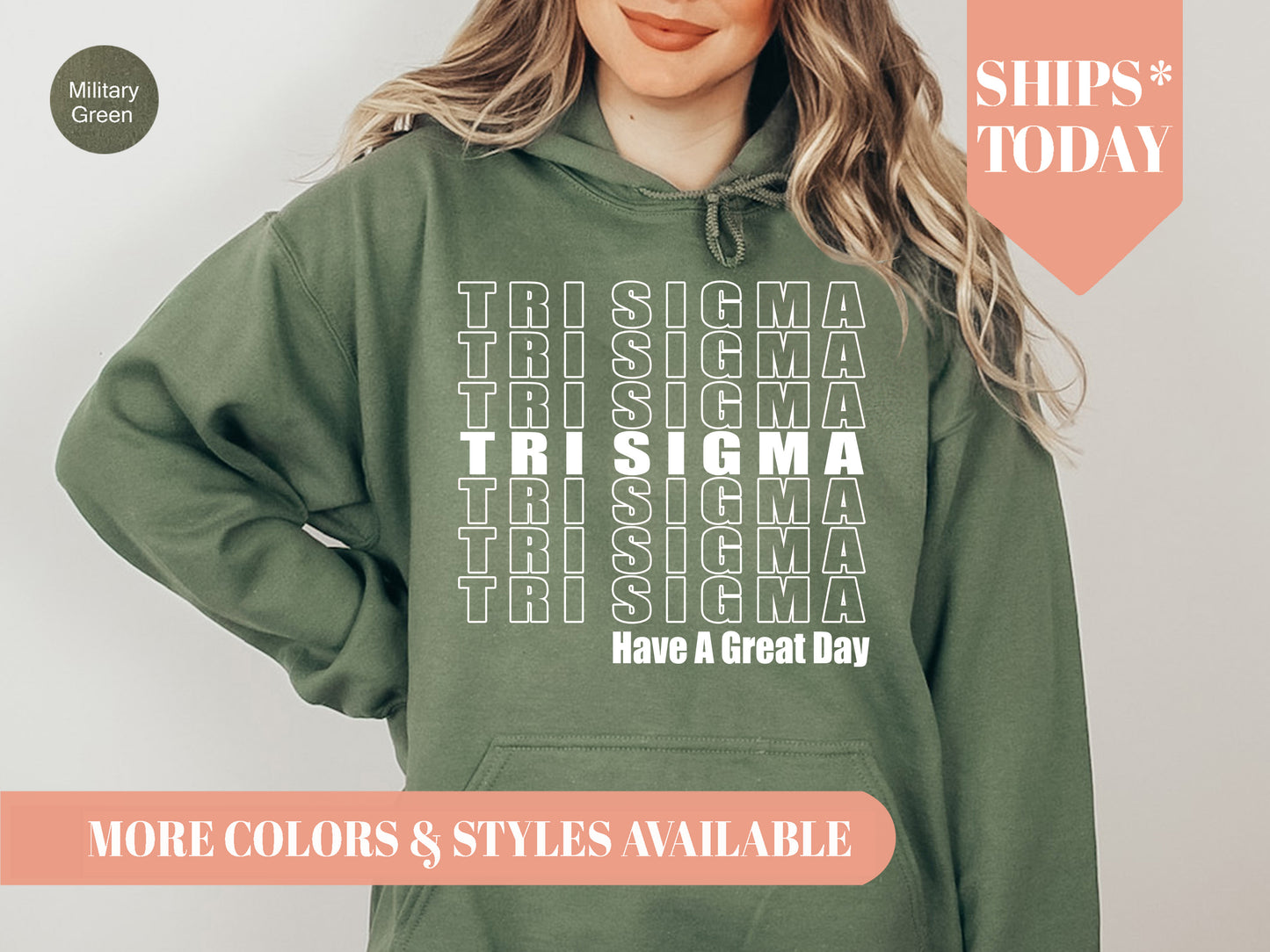 Sigma Sigma Sigma Have a Great Day Sorority Hoodie _ 2131g