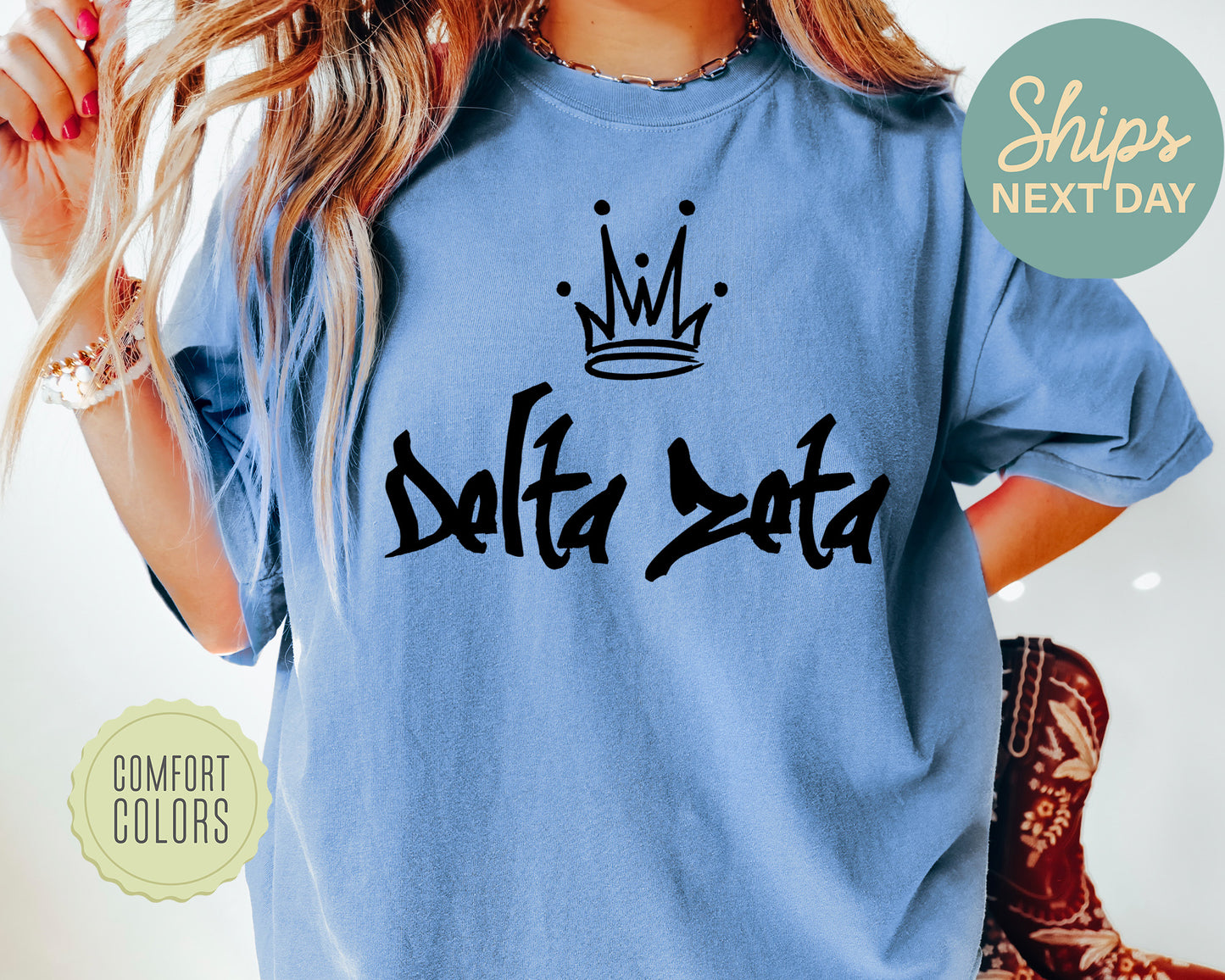 Delta Zeta Queen Comfort Colors Sorority T-shir _ 2460g