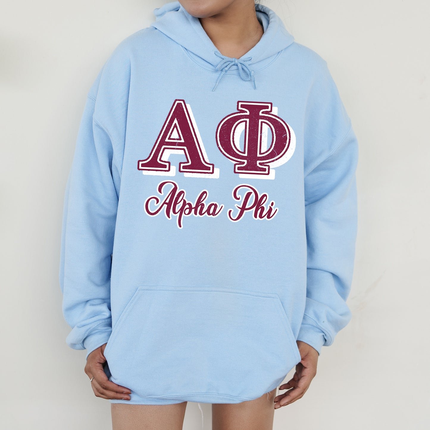 Alpha Phi Greek Colors Sorority Hoodie _ 36074g