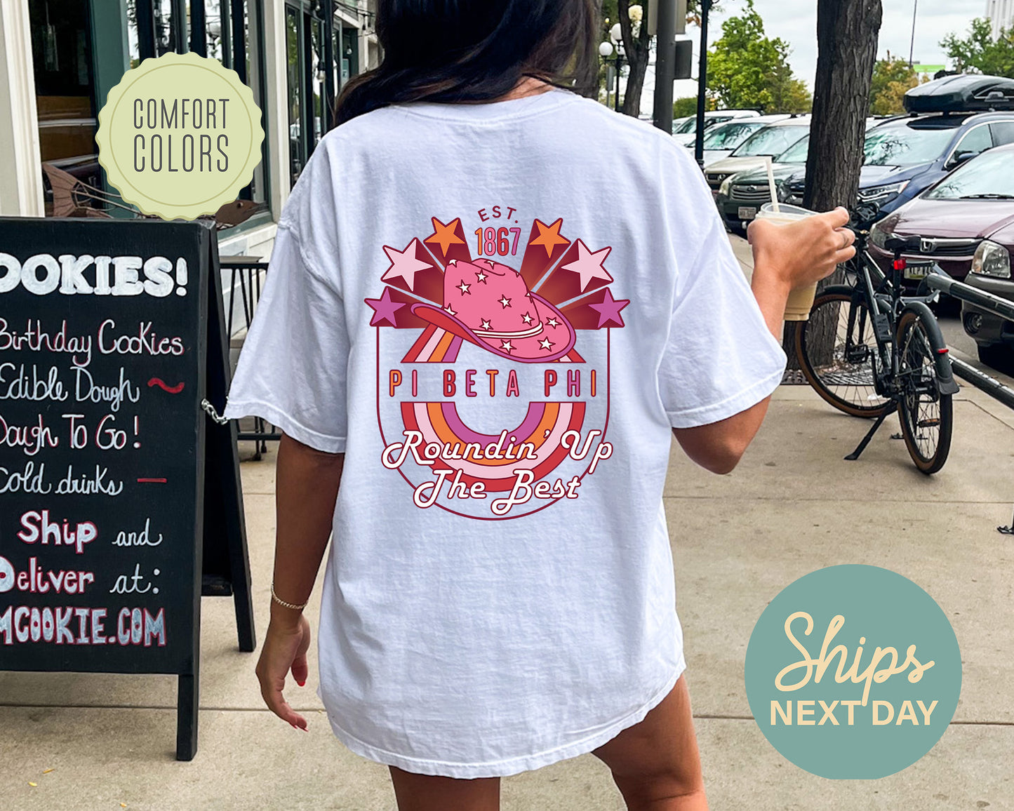 Pi Beta Phi Roundin' Up the Best Comfort Colors Sorority T-shirt _ 32914g