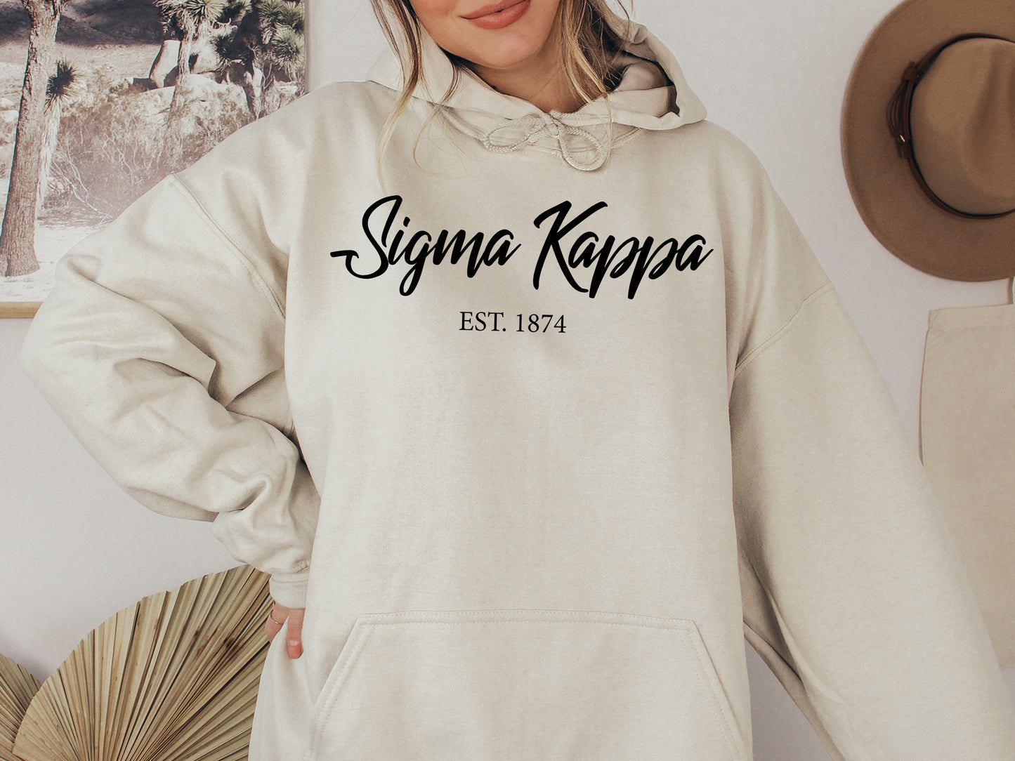 Sigma Kappa Black Flowy Sorority Hoodie _ 99g