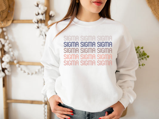 Sigma Sigma Sigma Greek Glamour Sorority Sweatshirt _ 31115g