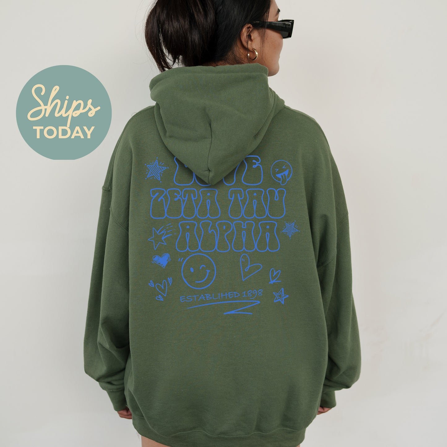 Zeta Tau Alpha Scribble Sorority Hoodie _ 35514g