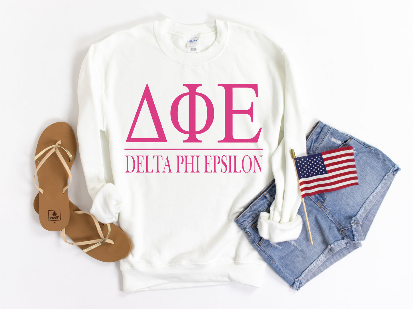Delta Phi Epsilon Loud Letters Sorority Sweatshirt _ 478g