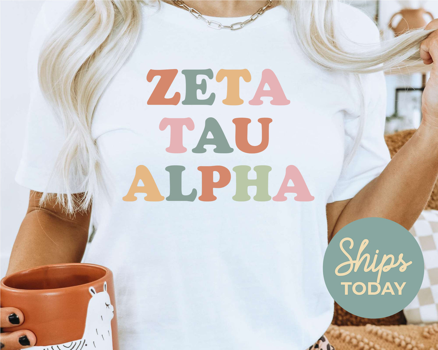 Zeta Tau Alpha Bright and Proud Sorority T-shirt _ 439g
