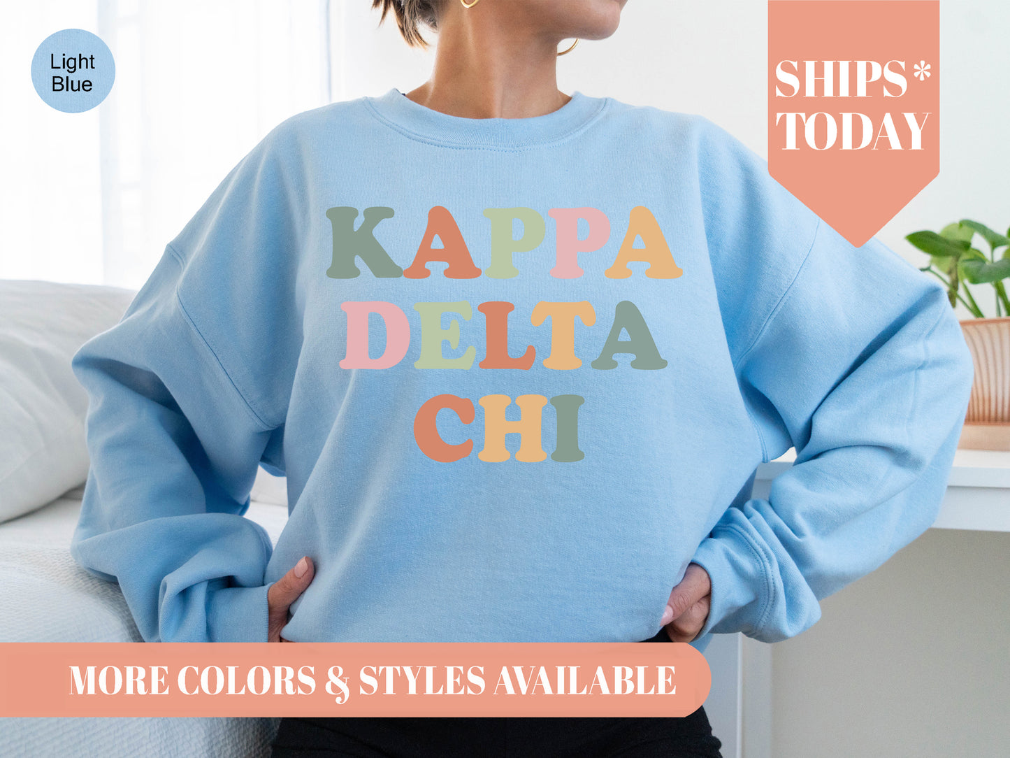 Kappa Delta Chi Bright and Colorful Sorority Sweatshirt  _ 3473g