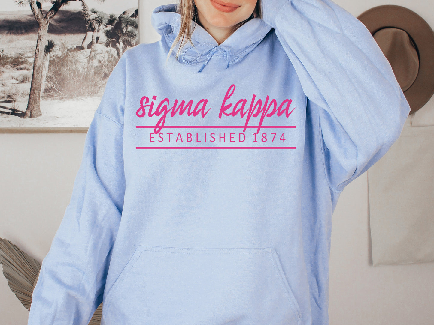 Sigma Kappa All Pink Sorority Hoodie _  774g